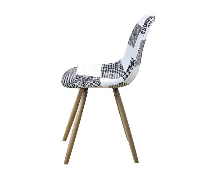 Silla Estocolmo Patchwork Negro/ Crema