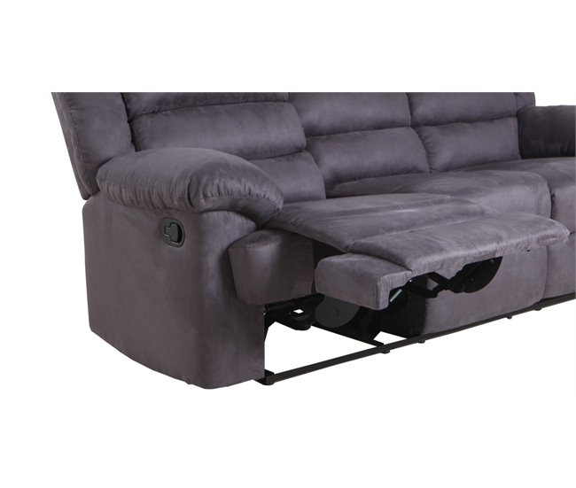 Sofá relax 3 plazas BERRY Gris Oscuro