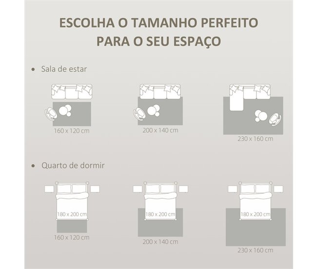 Alfombra para Salón Poliéster HOMCOM, hogar - decoración Gris