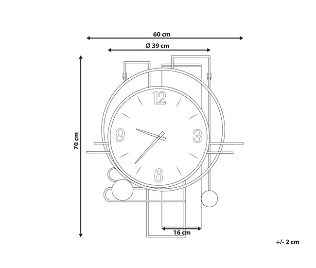 Beliani Reloj de pared TAVEL Multicolor