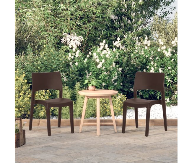 2 Sillas modernas de jardín de plástico Antracita