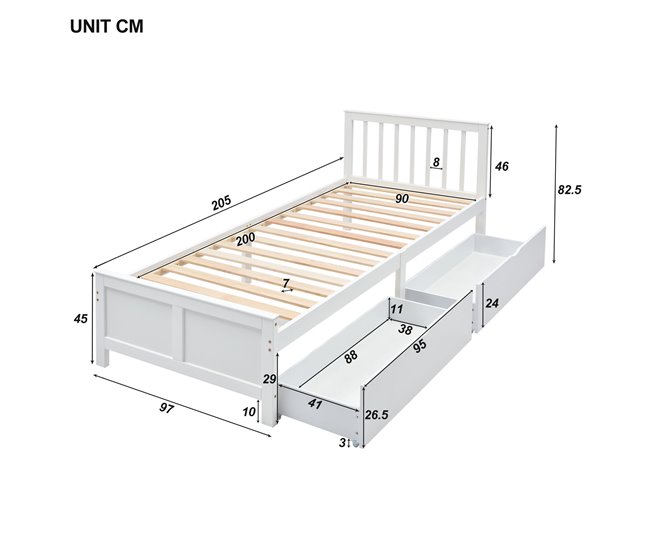 Camas individuales Blanco