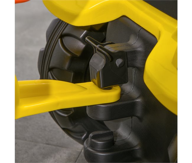 Tractor Pedal con Remolque Hierro, plástico HOMCOM Amarillo