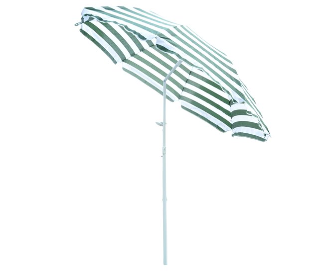 Sombrilla de Playa Tela Poliéster, Metal Outsunny 180x180 Multicolor