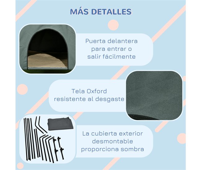 Caseta para Perros Tela Oxford, Acero PawHut 