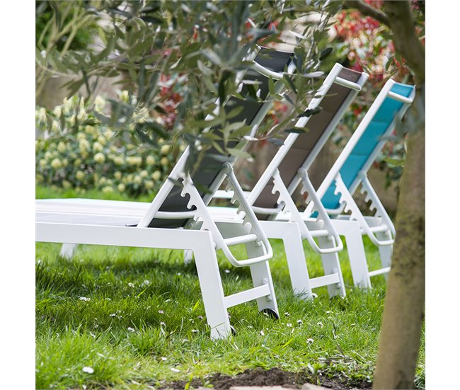 Tumbona BARBADOS de textileno y aluminio Gris