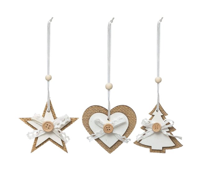 Adornos navideños  Yute x 3 Beige
