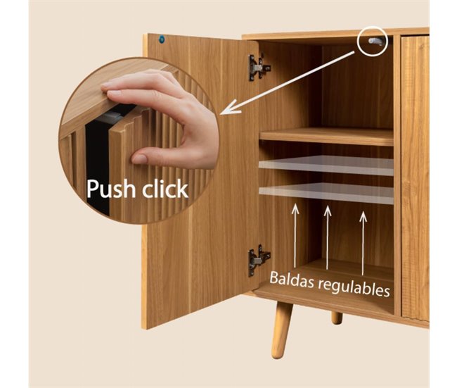 Aparador Salón comedor 3 puertas Renzo Muebles Bonitos Roble