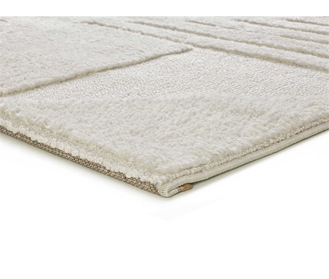 Alfombra geométrica con relieve NUMA - ATTICGO 200x290 Crema