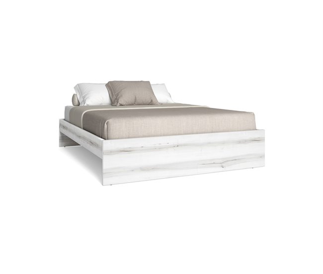Cama BARI 150x190cm con somier incluido Blanco