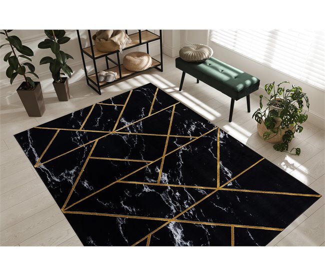 Alfombra EMERALD exclusivo 2000 glamour 120x170 Negro