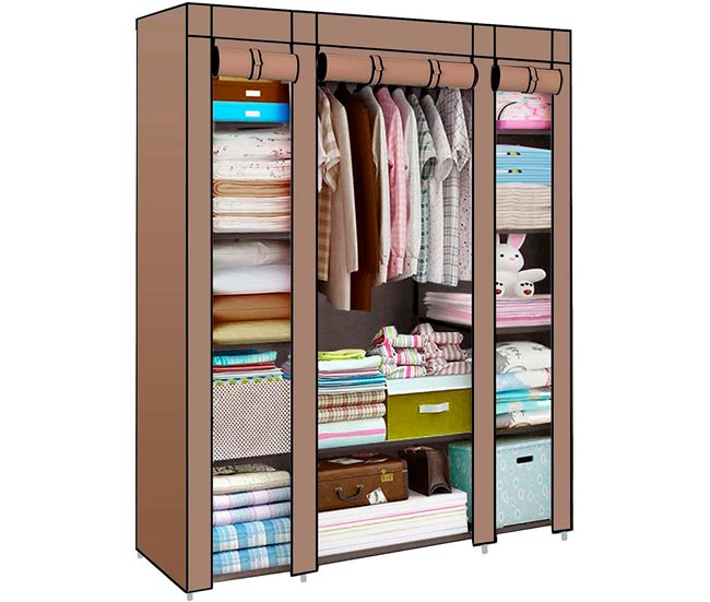 Armario Vestidor de Tela Nyana Home Marron
