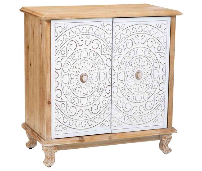 Aparador de madera de 2 puertas Blanco