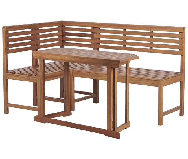 Beliani Conjunto de comedor TREIA Marron