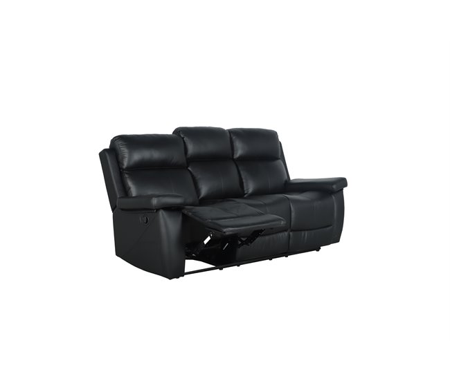 Sofá relax manual THEA piel negro Negro