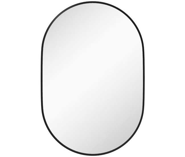 Espejo de Baño Vidrio Templado, Aleación de Aluminio HOMCOM Negro