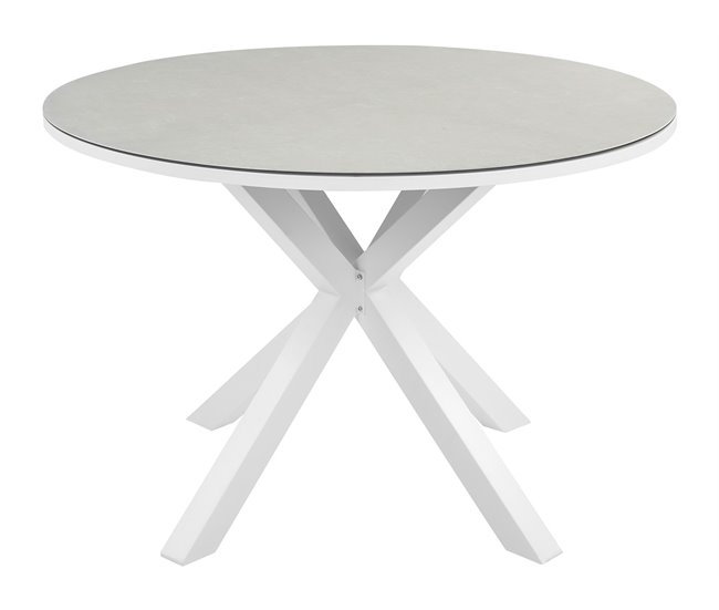 Beliani Conjunto de comedor MALETTO/GROSSETO Blanco/ Gris
