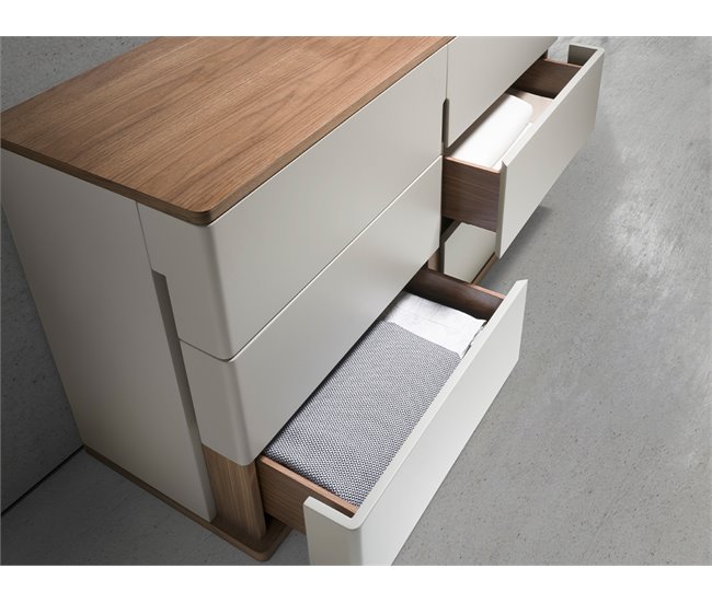 ANGEL CERDÁ Cómoda de diseño moderno de madera Gris/ Madera
