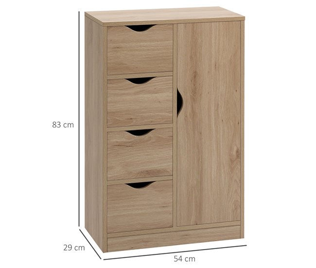 Armario de Salón Melamina de Madera HOMCOM 54 Marron