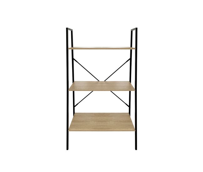 Acomoda Textil – Estantería Librería. (3 Estantes) Negro/ Madera