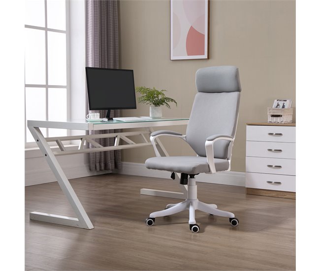 Silla de Oficina Poliéster, Espuma, Nylon, PP Vinsetto Gris