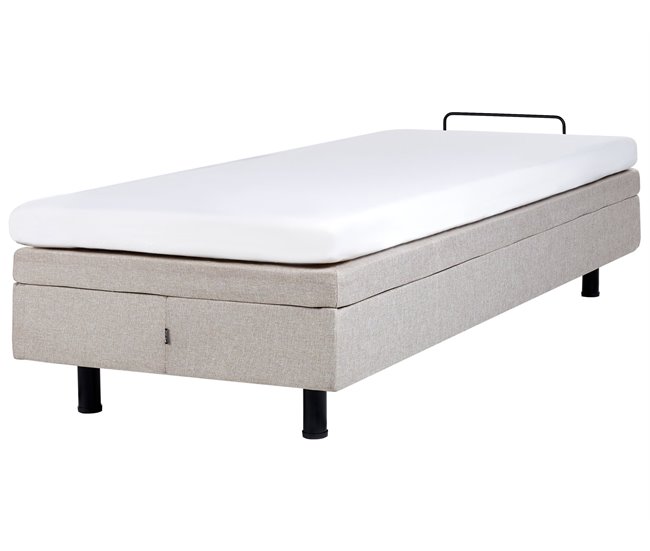 Beliani Cama ajustable sin cabecero Poliéster DUKE 90x200 Beige
