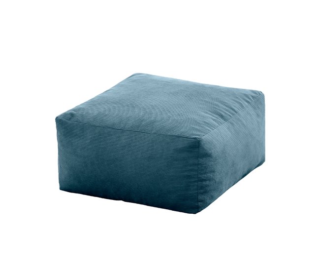 Puf cuadrado pana Désert Azul