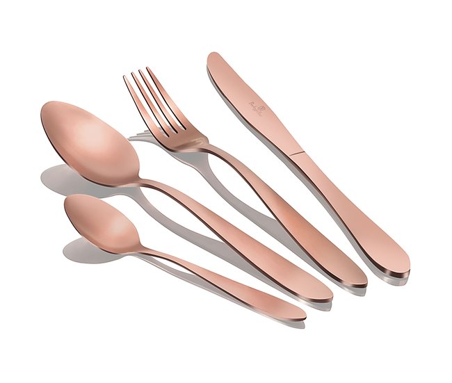 Cubertería Berlinger Haus Rose Gold Satin Dorado