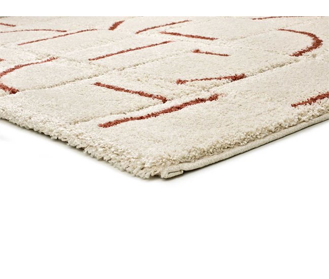Alfombra shaggy geométrica con relieve BRENDA - ATTICGO 160x230 Cobre