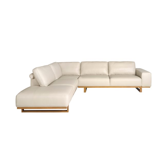 ANGEL CERDÁ Sofá rinconera izquierda piel Madera