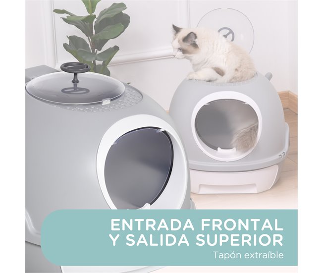 Arenero para Gatos PP, ABS PawHut Gris