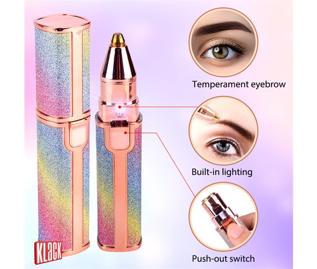 Depiladora Vello Facial Sin Dolor  Depila Cejas Nariz y Labios de Viaje KLACK® Multicolor