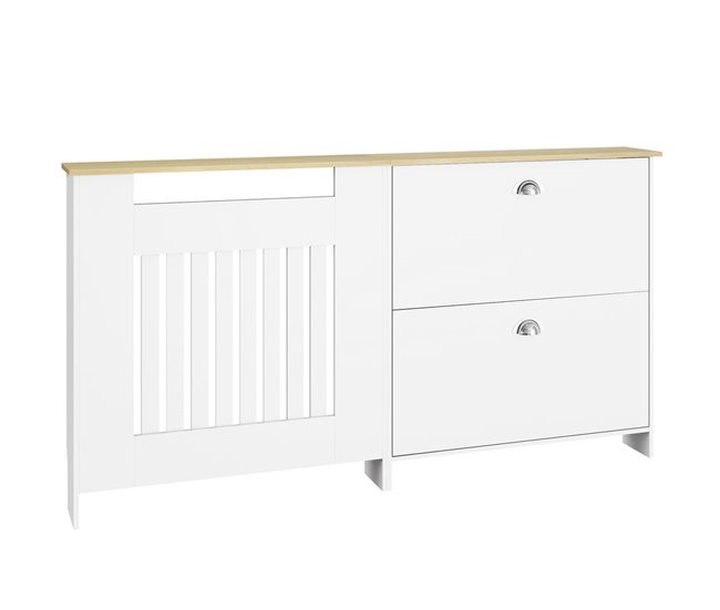 Cubre Radiadores Melamina de Madera, MDF HOMCOM Blanco