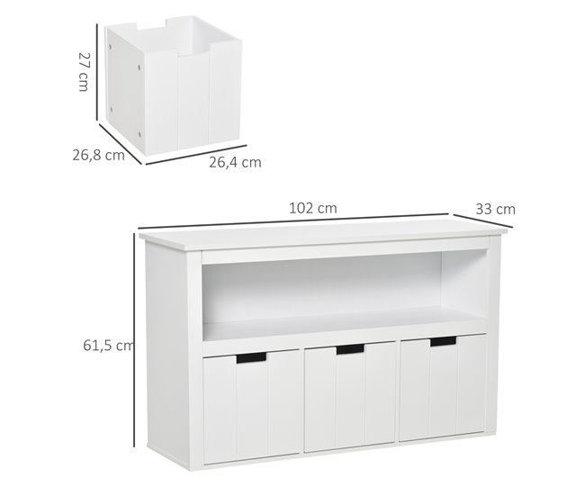 Aparador de Salón MDF HOMCOM, hogar - muebles de comedor 102 Blanco