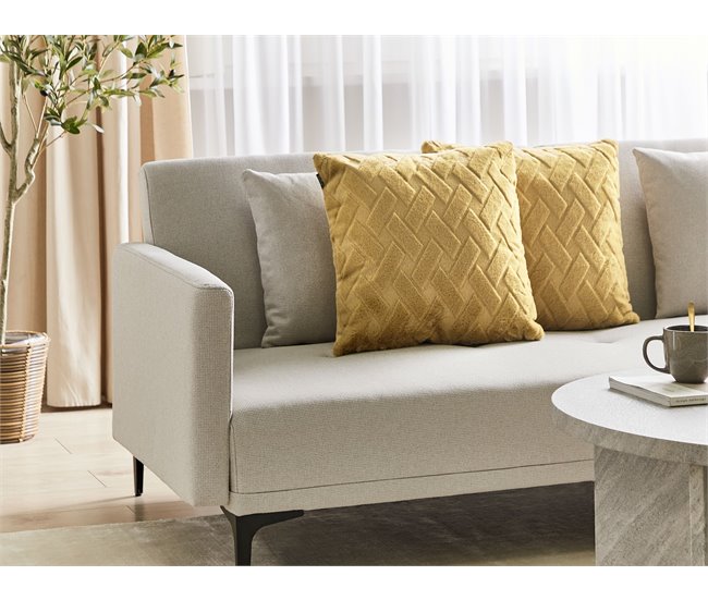 Beliani Cojín decorativo SITAPUR Mostaza