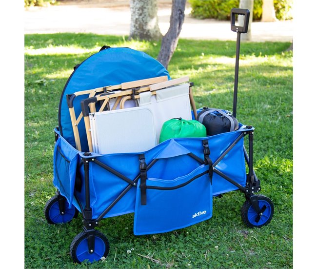 Aktive Carro playa plegable Azul