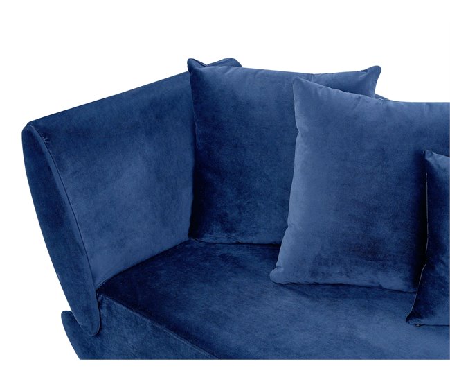Beliani Chaise longue Terciopelo MERI Azul Marino