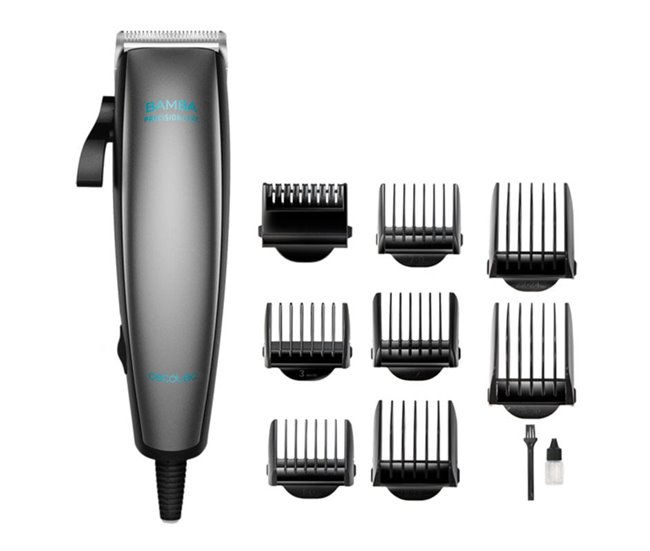 Cortapelos con cable Cecotec Bamba PrecisionCare Power Blade Titanium 500mAh 9 peines negro/inox Gris