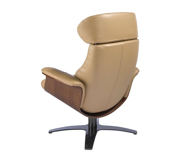 ANGEL CERDA Sillón giratorio reclinable piel arena Gris
