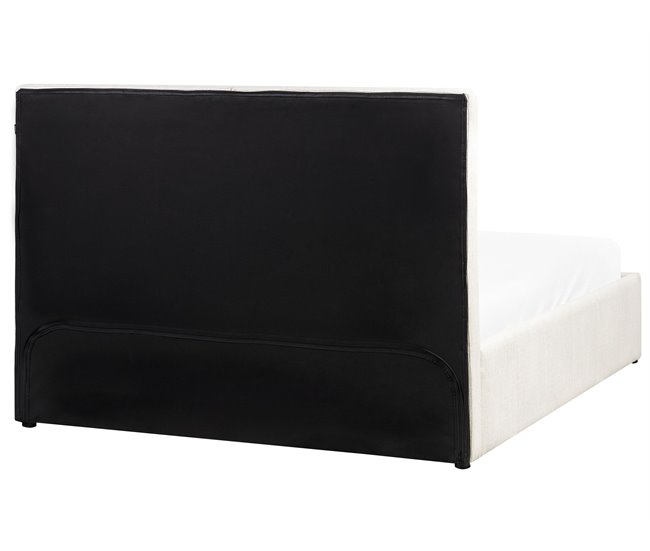 Beliani Cama con almacenaje Poliéster CASTELNAVET 170x220 Crema
