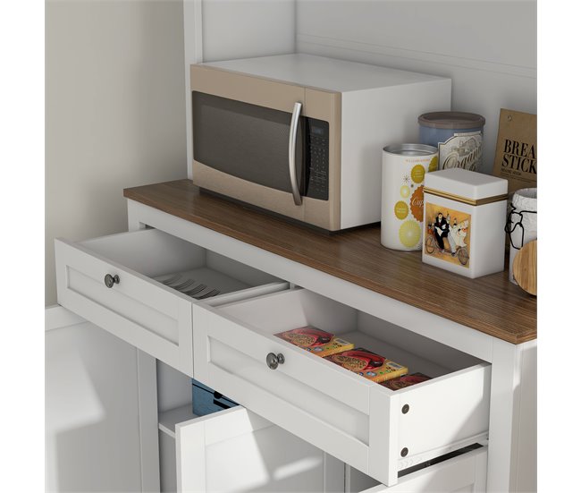 Alacena de Cocina MFD, Melamina de Madera HOMCOM, hogar - cocina Blanco