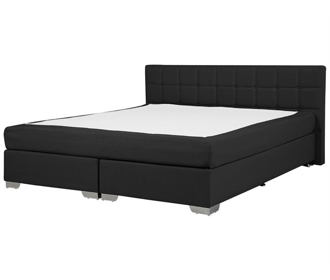Beliani Cama continental Poliéster ADMIRAL 190x210 Gris Claro