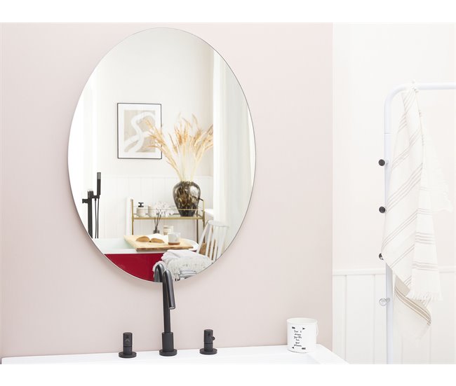 Beliani Espejo de baño MAZILLE Gris