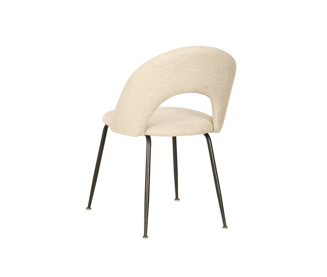 Silla de comedor tapizada en tela RITA Beige