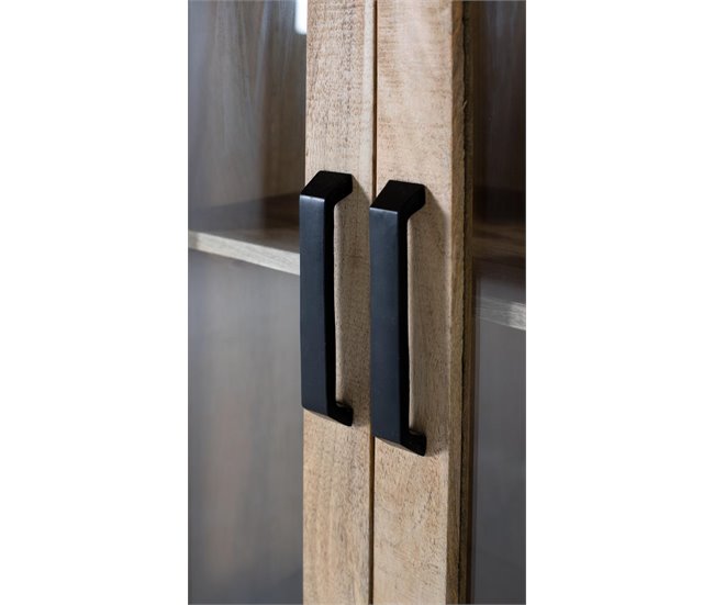 Alacena fabricada en madera maciza de mango con dos puertas centrales Marron