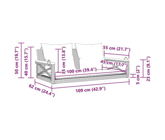 Banco Columpio 109x62 Beige