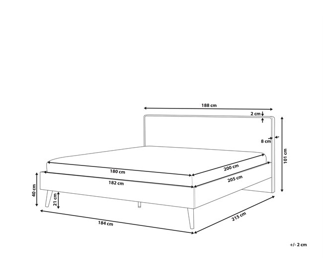 Beliani Cama LED MDF SERRIS 188x215 Marron