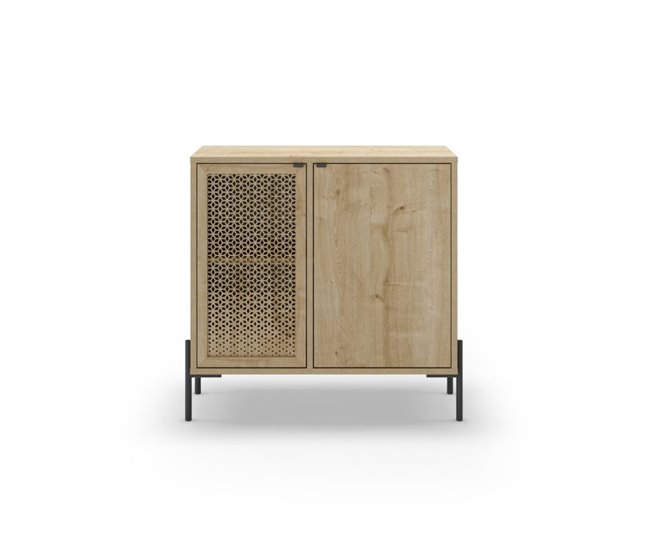 Cómoda Koivu 2 puertas 83 Negro/ Madera