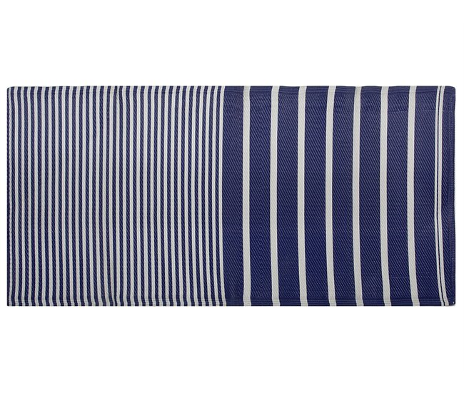 Beliani Alfombra de exterior HALDIA 90x180 Azul Marino
