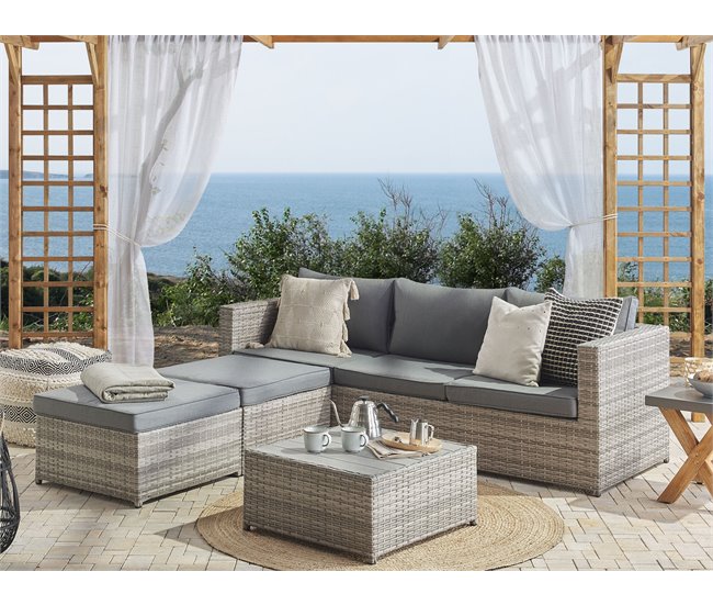 Beliani Conjunto de jardín SABBIA Gris Claro